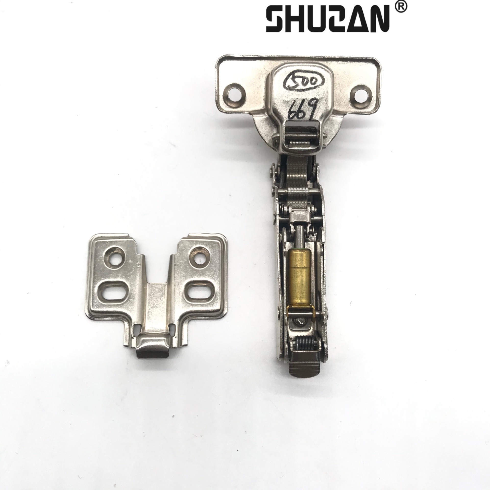 Shuzan Hydraulic hinge stainless steel Door hinge Cabinet Door Hydraulic Hinge No. 3 Silent buffer furniture accessories Factory direct sales Item Picture
