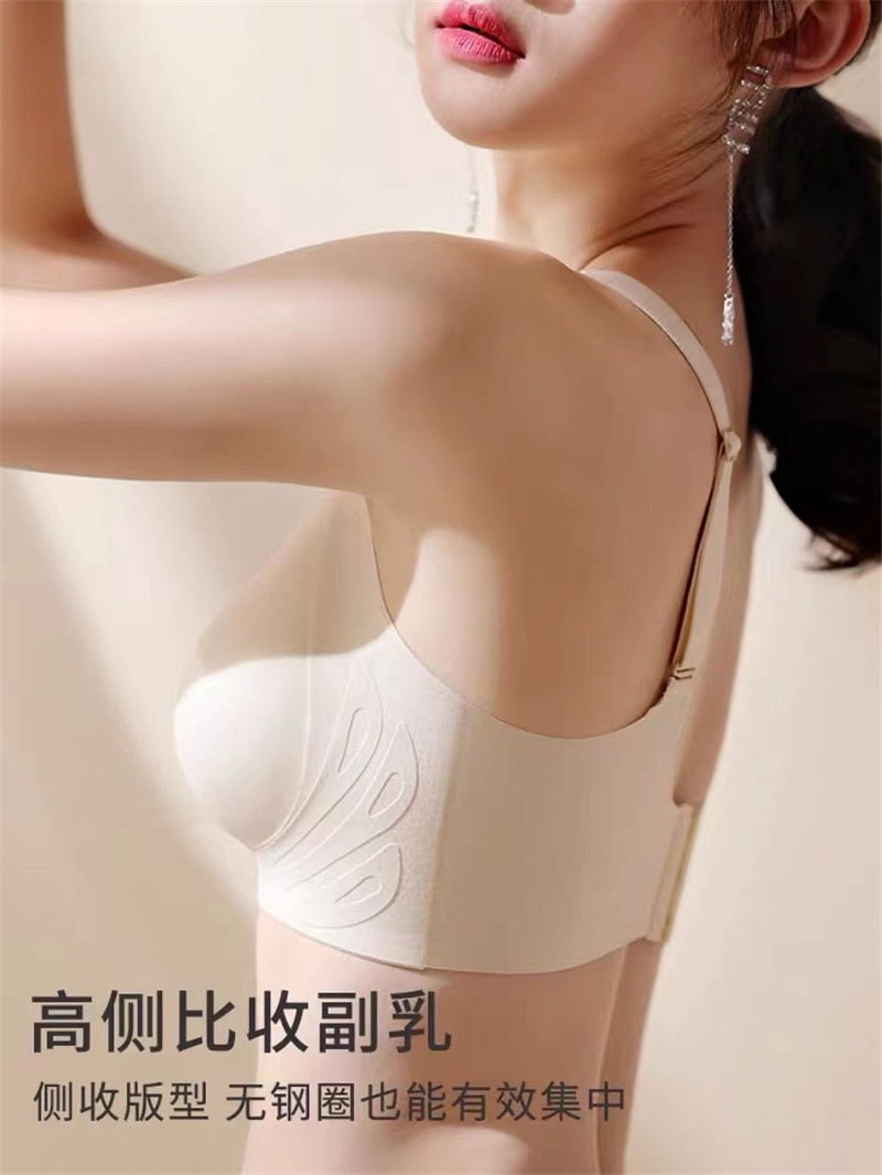 性感蕾丝半杯衣女士冬季无钢圈聚拢防下垂小胸显大塑形文胸套装好奇蜜斯小胸聚拢内衣女薄显大无钢圈蕾丝文胸罩套装法式红防下垂