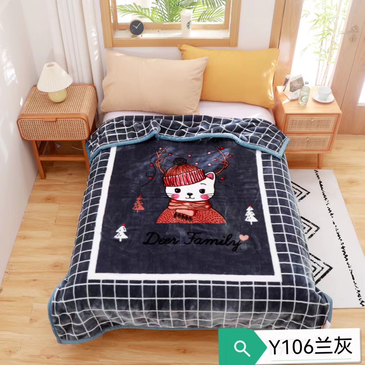 2025 New style mink fleece casual children's blanket, infant cloud children's blanket, cartoon air-conditioned baby thickened small cover blanket, student blanket, Christmas season blanket details Picture