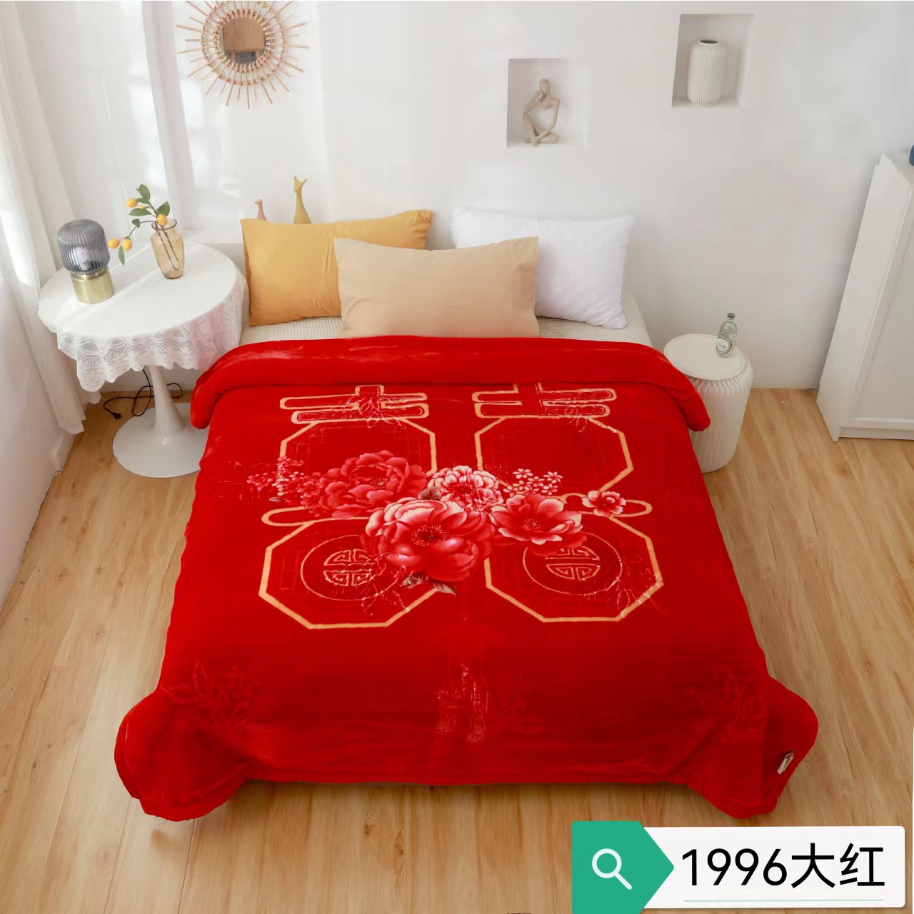 New bedding products for 2025: cloud blanket, enlarged and warm, edge embossed cloud blanket, wedding blanket, Angora blanket, wedding blanket details Picture