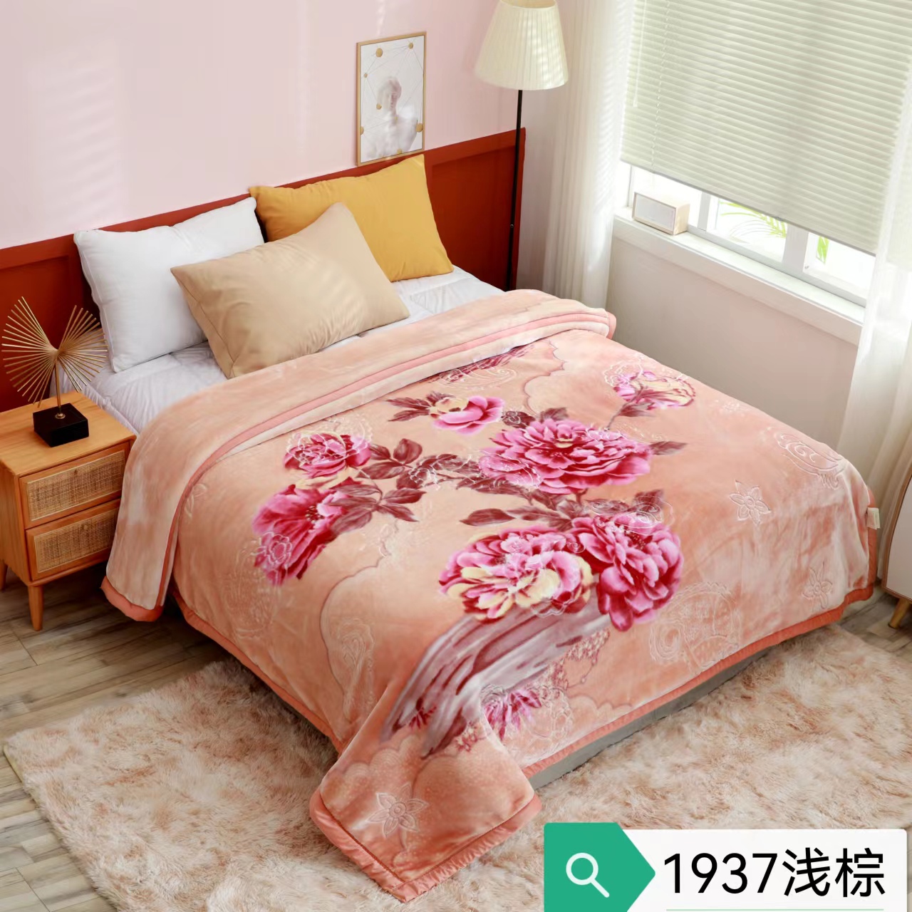 New bedding products for 2025: cloud blanket, enlarged and warm, edge embossed cloud blanket, wedding blanket, Angora blanket, wedding blanket Specification image