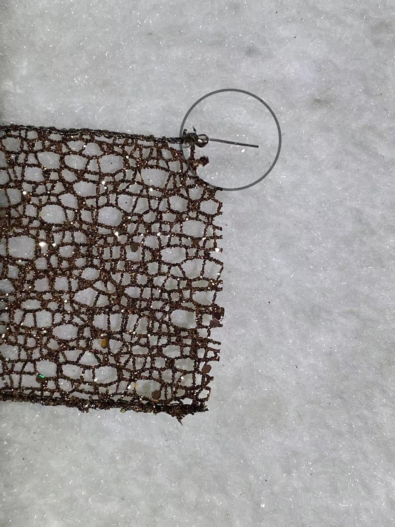 Item No. : 2294 DIY Christmas Gift Packaging Decoration Coffee-colored Mesh Sequined Christmas Wire Band 6.3cm Specification image
