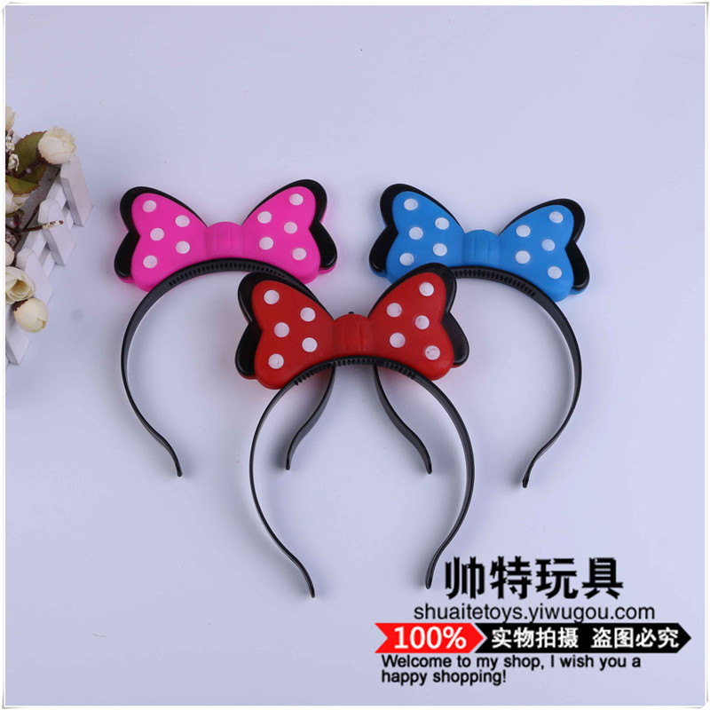 Mini flashing double bow headband with light Specification image