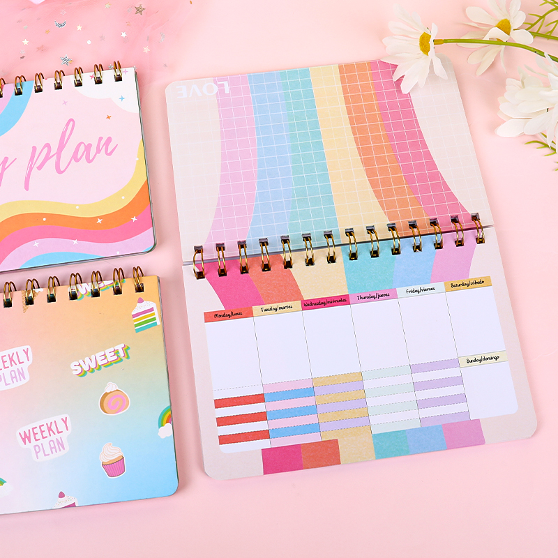 weibo Weibo Creative Cartoon Coil Notebook, Student Rainbow Portable Notebook, Cute Children's Small Gift Stationery Item Picture