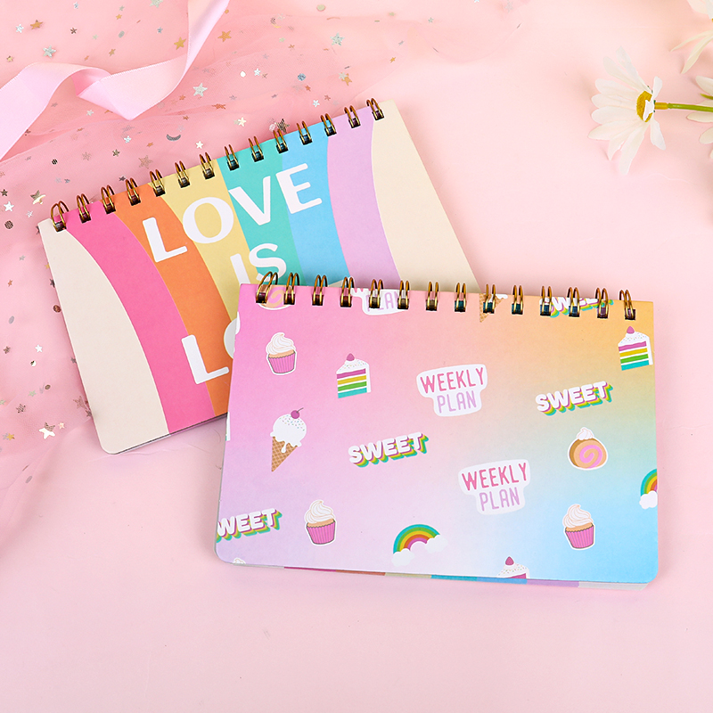 weibo Weibo Creative Cartoon Coil Notebook, Student Rainbow Portable Notebook, Cute Children's Small Gift Stationery details Picture