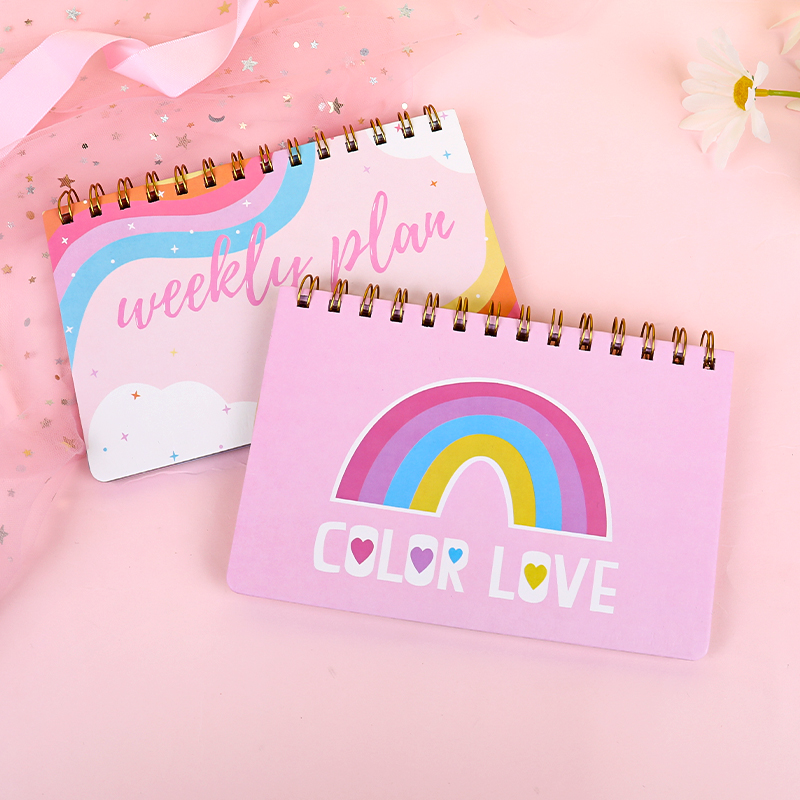 weibo Weibo Creative Cartoon Coil Notebook, Student Rainbow Portable Notebook, Cute Children's Small Gift Stationery Specification image