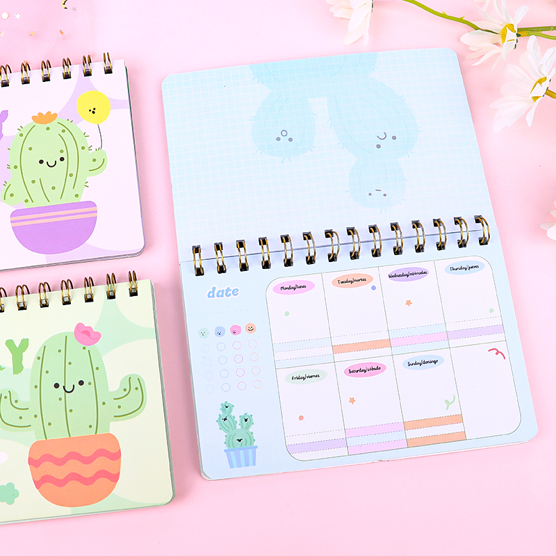 weibo Weibo Creative Cartoon Coil Notebook, Student Cactus Portable Notebook, Cute Children's Small Gift Item Picture