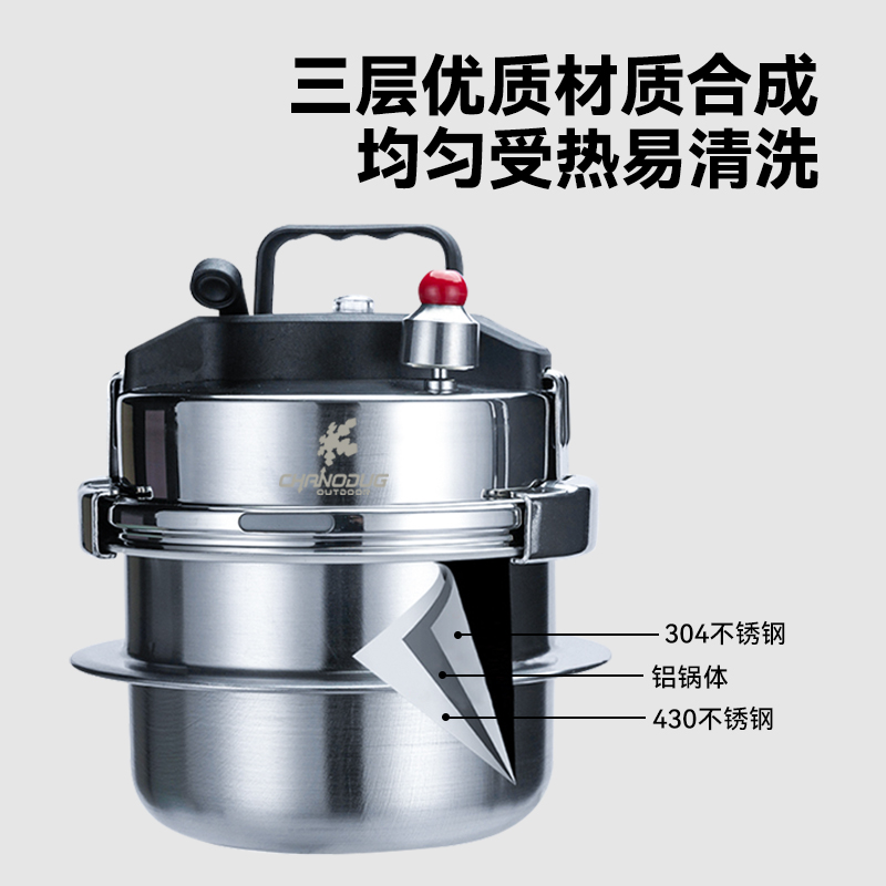Outdoor stainless steel pressure cooker, small pressure cooker, 煲仔饭 pot, soup stew pot, explosion-proof high-pressure soup stew pot details Picture