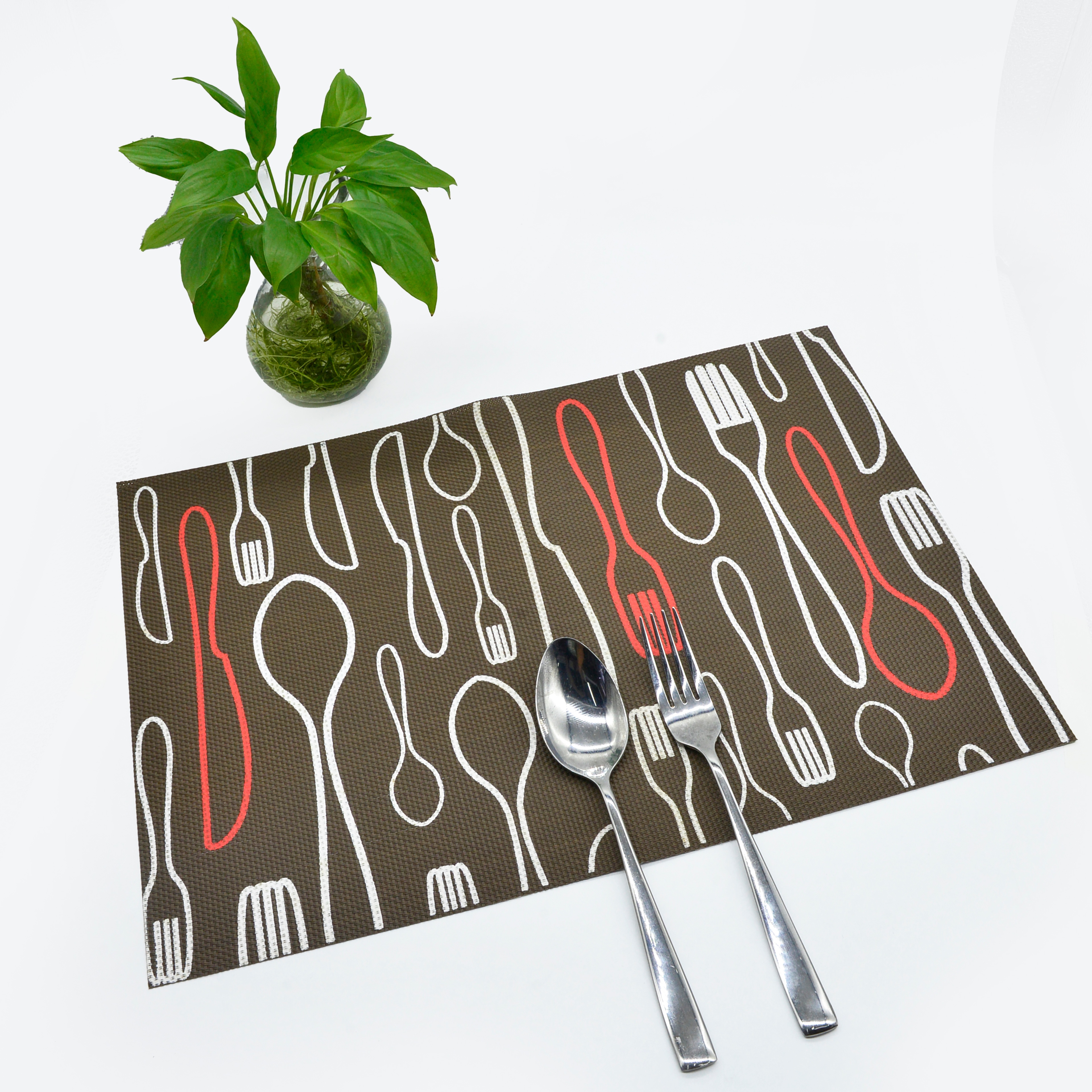 餐垫PV丝印刀叉防水防油隔热垫餐桌垫酒店餐厅咖啡厅西餐垫详情图6