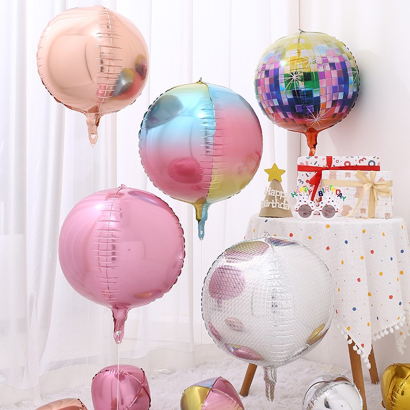 10寸18寸22寸4D球印花球生日派对装饰铝膜气球宴会背景装饰气球图