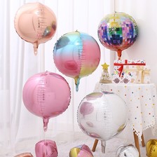 10寸18寸22寸4D球印花球生日派对装饰铝膜气球宴会背景装饰气球