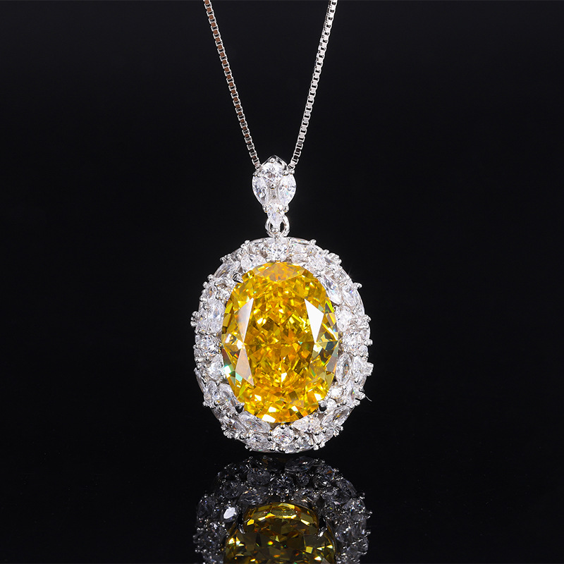 New retro and fashionable high-carbon diamond women's pigeon egg 13*18 luxury jewelry pendant for autumn and winter details Picture