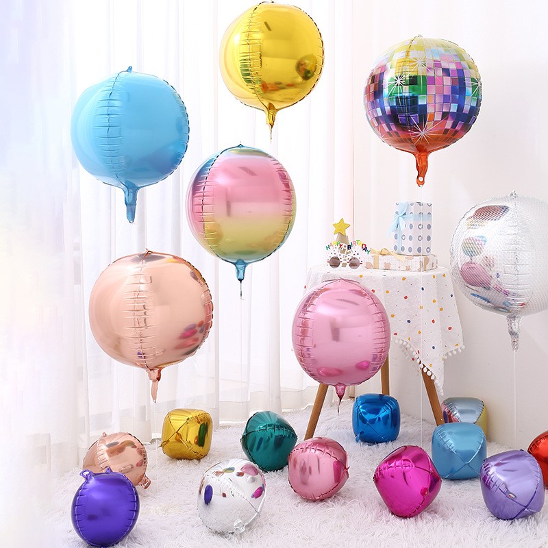 10寸18寸22寸4D球印花球生日派对装饰铝膜气球宴会背景装饰气球详情图2