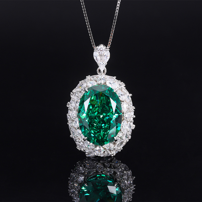 New retro and fashionable high-carbon diamond women's pigeon egg 13*18 luxury jewelry pendant for autumn and winter detail image 6