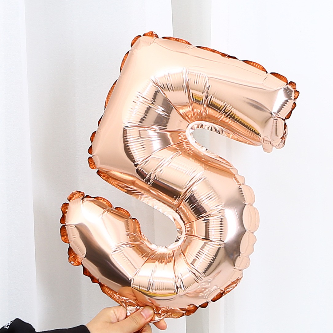 16寸数字/生日派对装饰/铝膜气球白底实物图