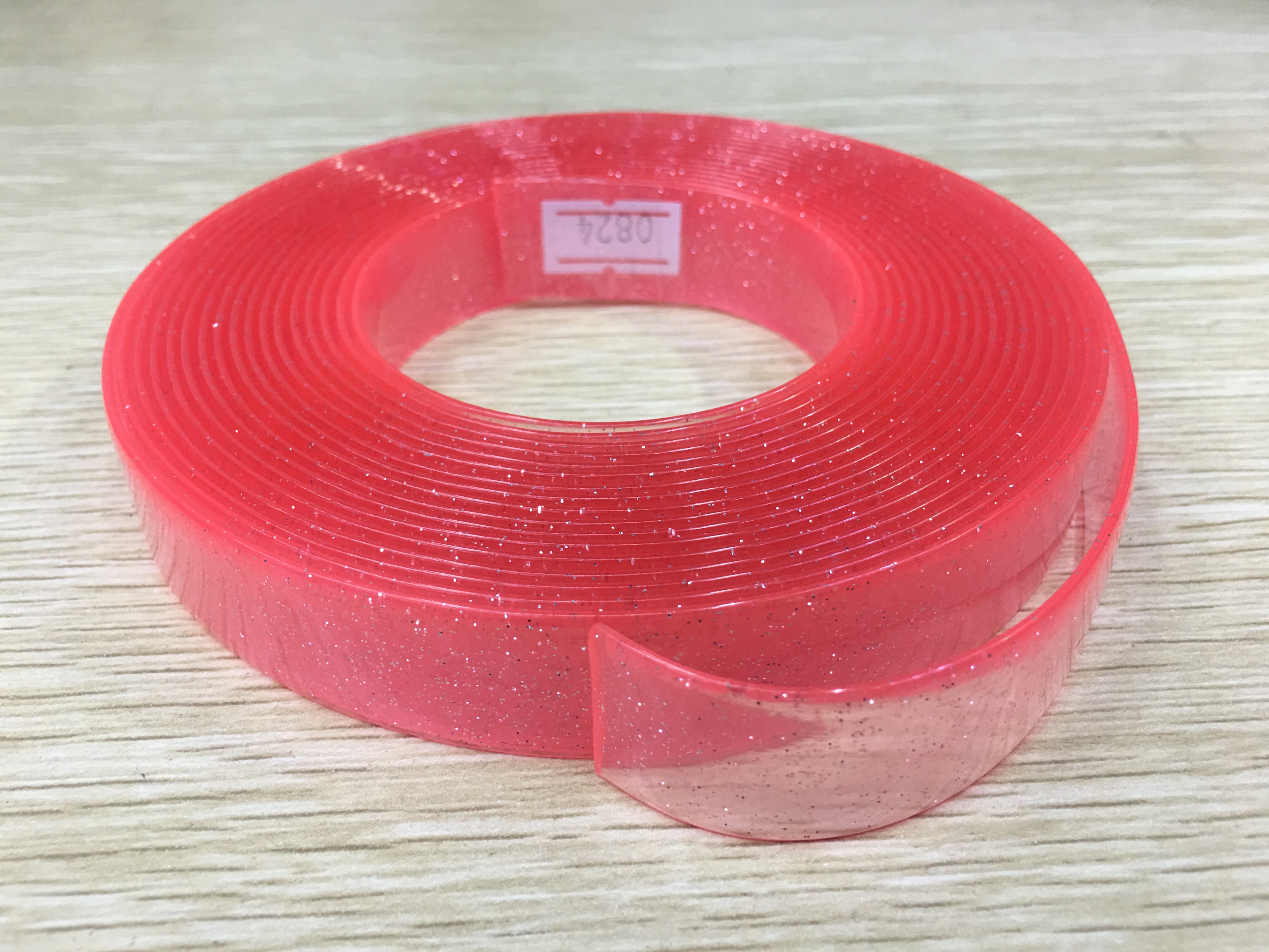 环保PVC时尚女鞋鞋面透明装饰条 PVC鞋面透明水晶条加闪粉生产厂家#PVC鞋材厂