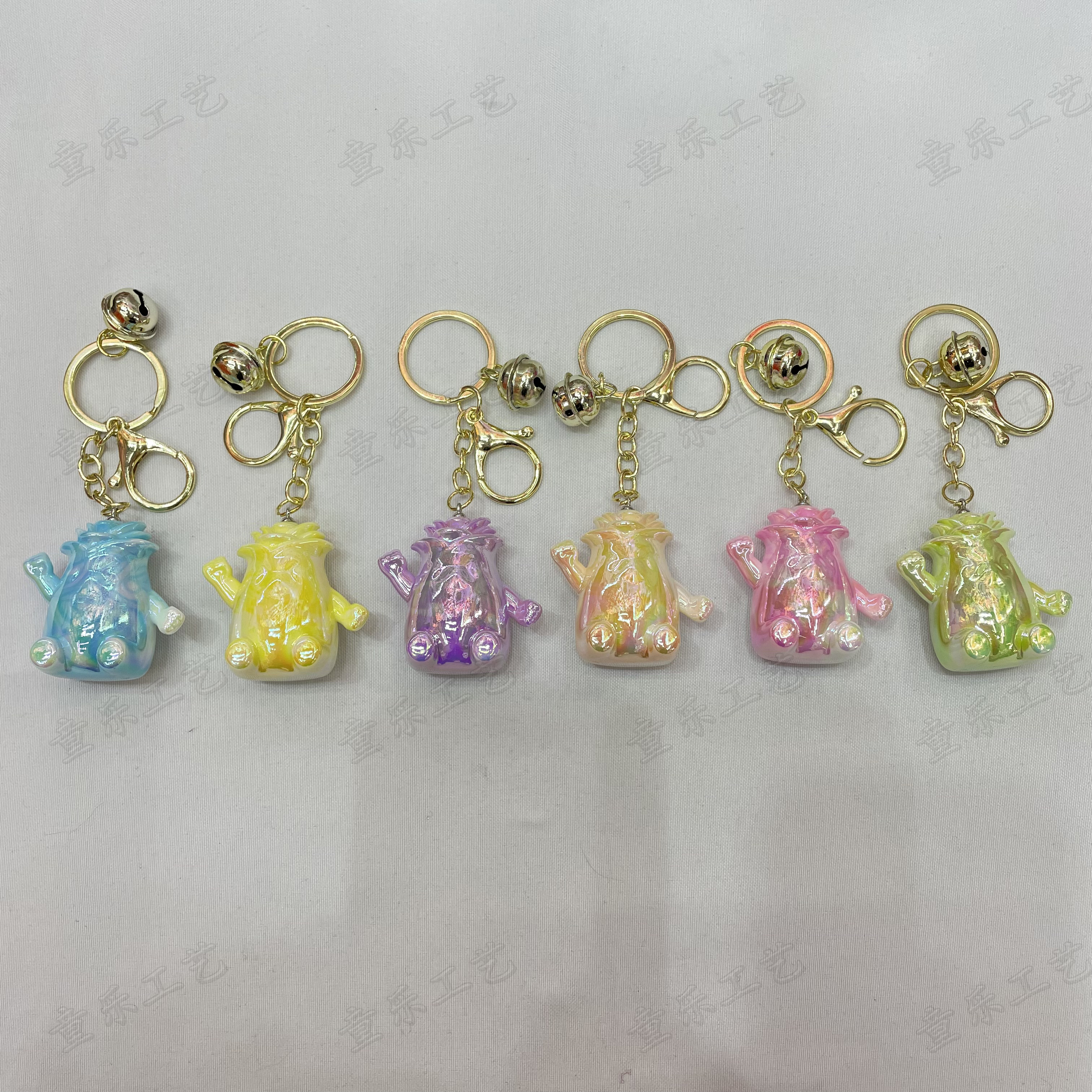 可爱"摆财"公仔钥匙扣卡通白菜钥匙配件立体公仔挂件