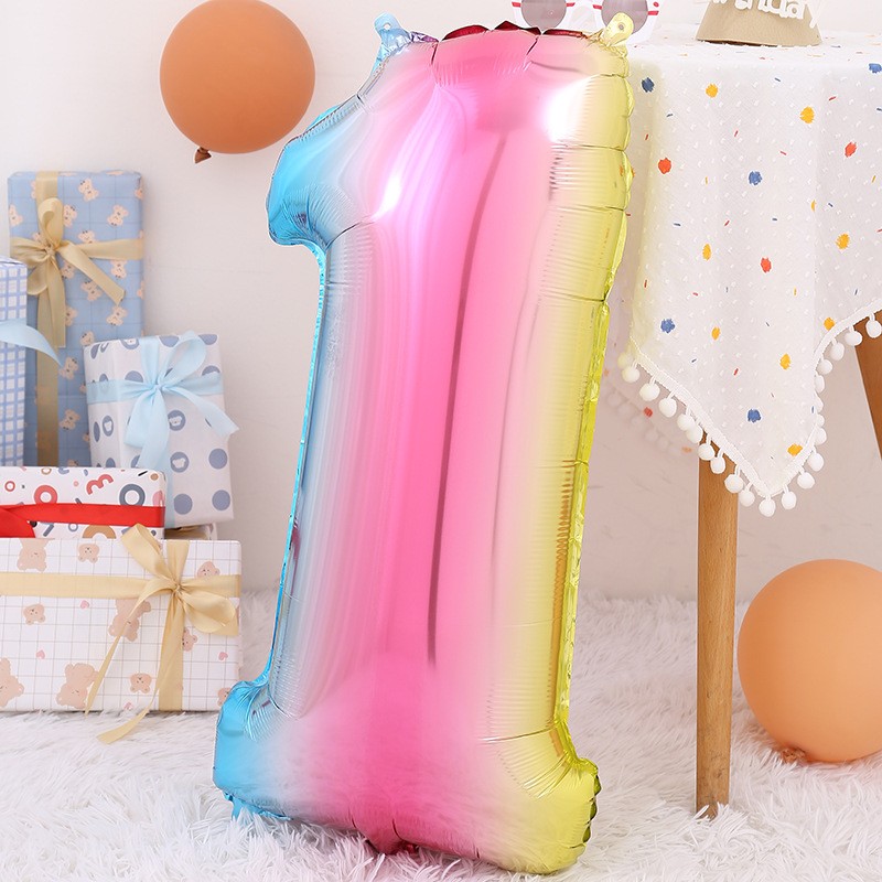新款32寸渐变数字气球 中数字铝膜气球生日派对装饰场景布置气球详情图3