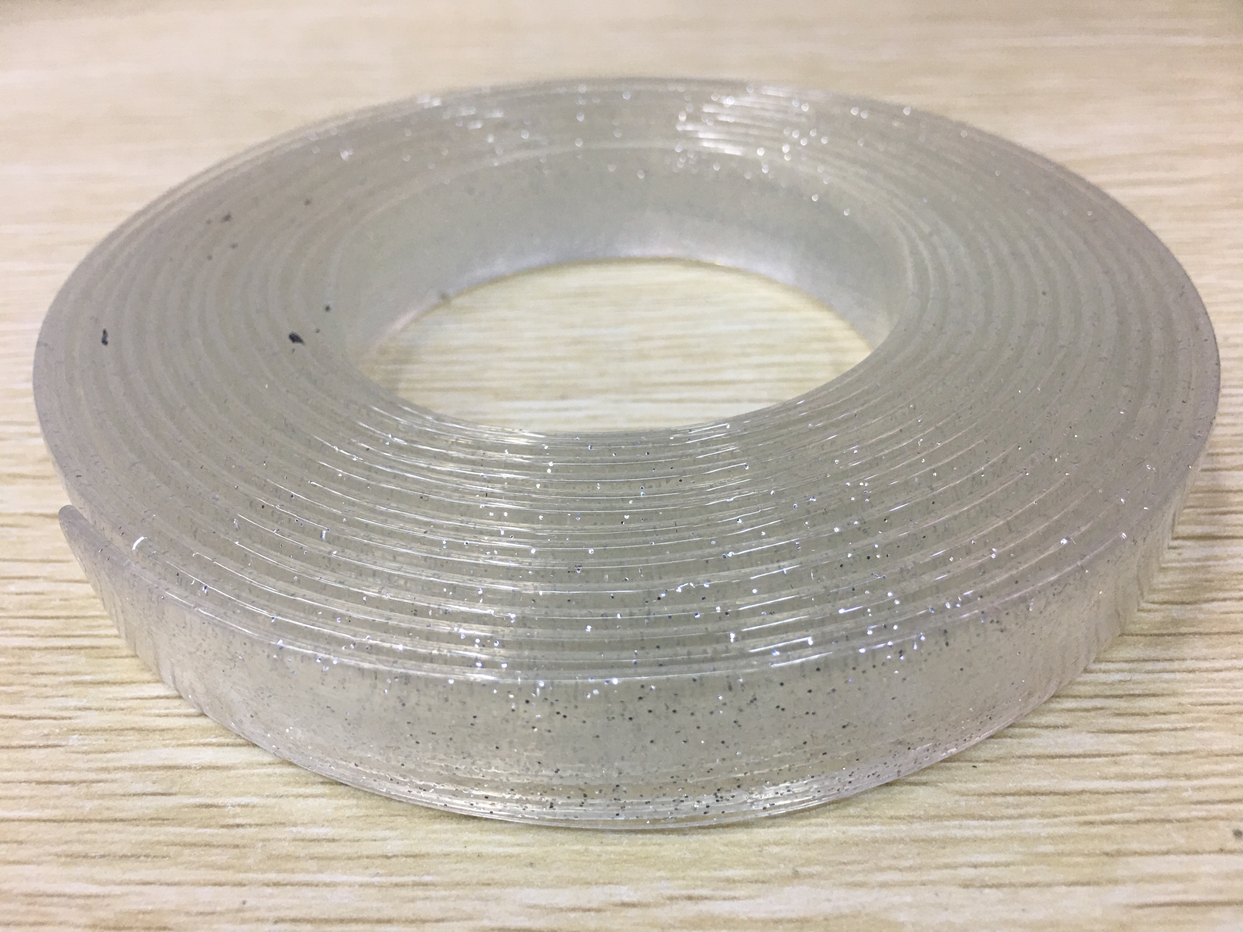 PVC透明条加银粉#水晶条