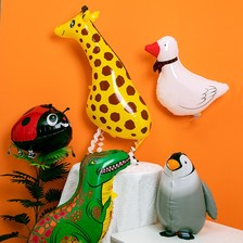 会走路的企鹅小鸭子长颈鹿宠物气球散步儿童生日卡通造型动物玩具
