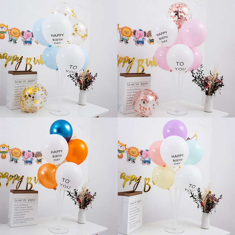 生日装饰场景布置宝宝男孩派对女孩一周岁桌飘气球立柱会场用品图