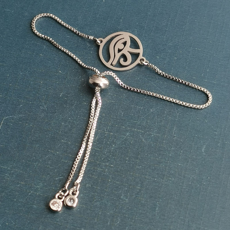 欧美跨境亚马逊爆款钛钢眼睛手链吊坠恶魔之眼diy饰品配件详情图3