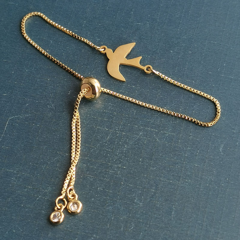 不锈钢小燕子挂件双孔手链吊坠钛钢diy饰品配件外贸跨境详情图5