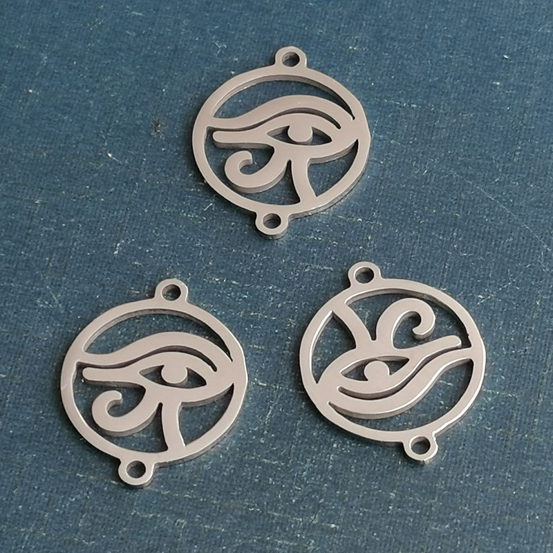 欧美跨境亚马逊爆款钛钢眼睛手链吊坠恶魔之眼diy饰品配件