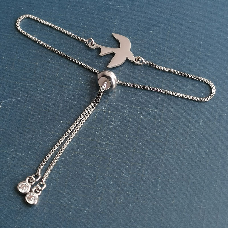 不锈钢小燕子挂件双孔手链吊坠钛钢diy饰品配件外贸跨境详情图3