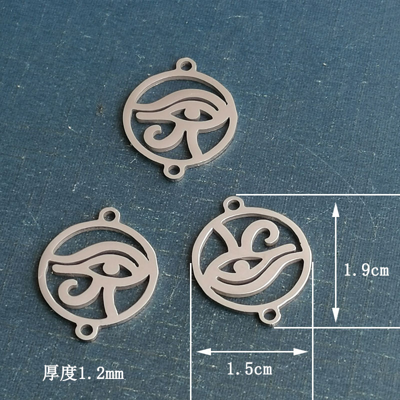 欧美跨境亚马逊爆款钛钢眼睛手链吊坠恶魔之眼diy饰品配件详情图2