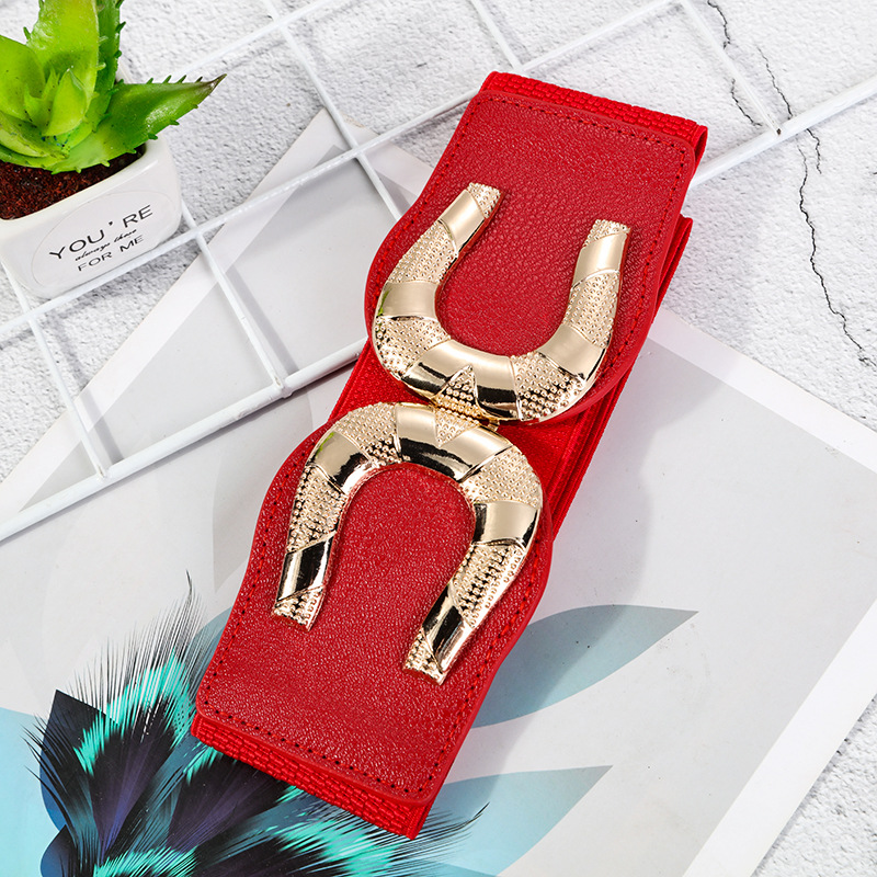 Amazon's best-selling dress, women's decorative belt, leather elastic, wide belt for women Specification image