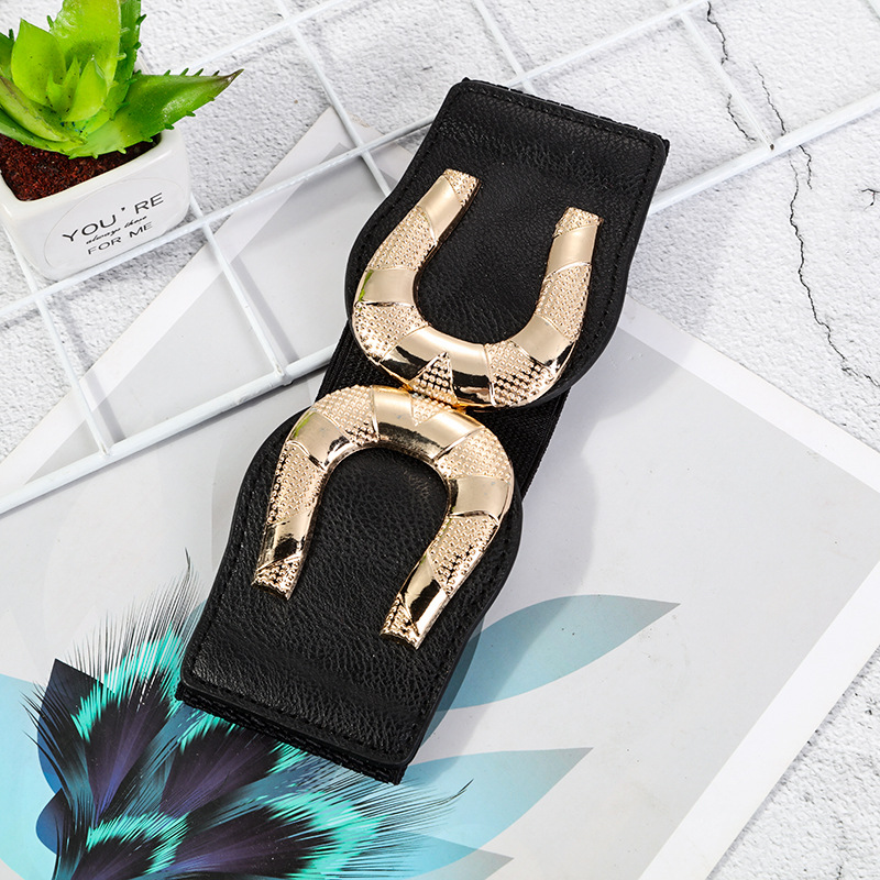 Amazon's best-selling dress, women's decorative belt, leather elastic, wide belt for women Item Picture