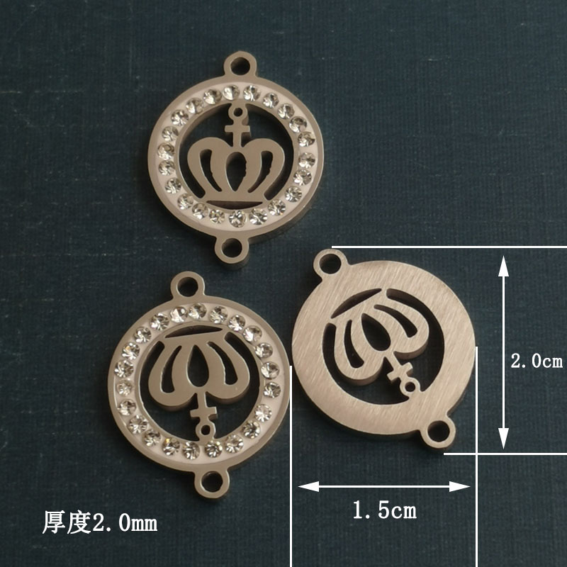 厂家批发微镶配件皇冠吊坠diy手链手串锆石饰品配件配饰详情图2