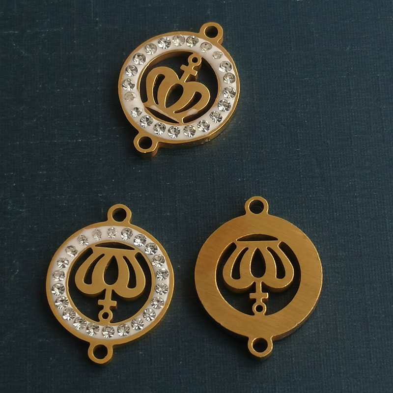 厂家批发微镶配件皇冠吊坠diy手链手串锆石饰品配件配饰详情图4