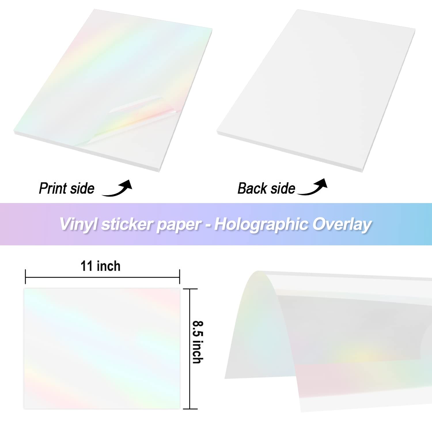Inkjet laser printing paper that is tear-resistant, waterproof and oil-proof, 50 sheets of A4 laser stickers, vinyl stickers, self-adhesive labels, laser printing paper details Picture