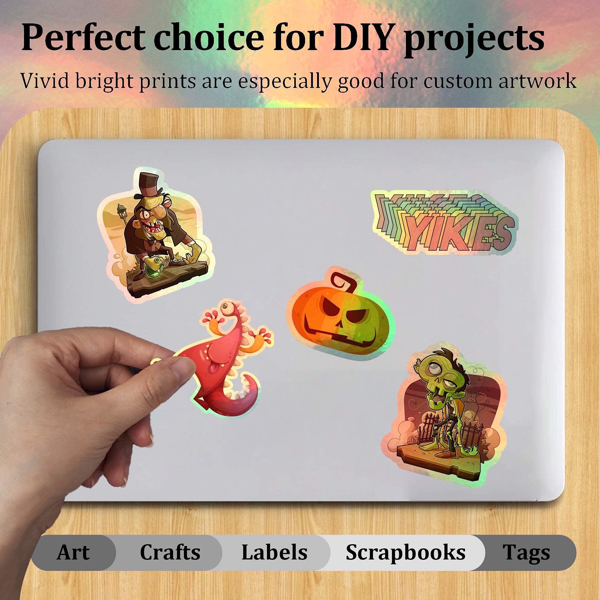 Inkjet laser printing paper that is tear-resistant, waterproof and oil-proof, A4 laser sticker self-adhesive label, 50 sheets of laser printing paper vinyl stickers details Picture