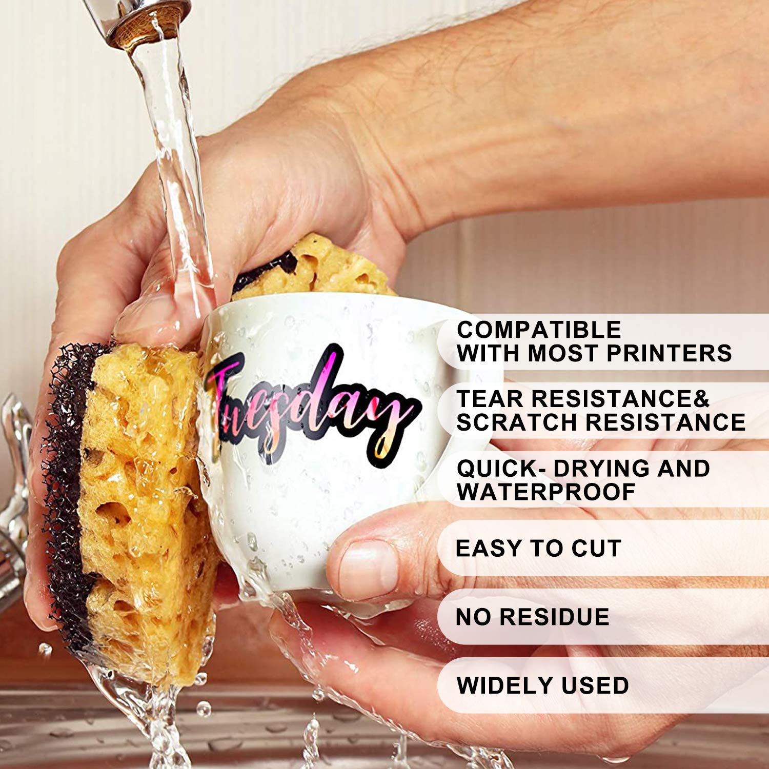 Inkjet transparent printing paper that is tear-resistant, waterproof and oil-proof, 50 A4 transparent stickers, vinyl stickers, self-adhesive labels, transparent printing paper details Picture