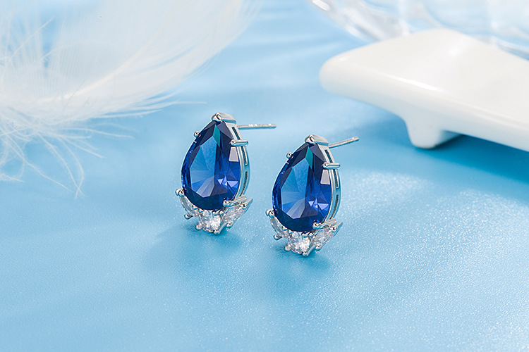 爆款高级感梨形水滴耳钉气质百搭小耳坠精美锆石耳饰 详情图2