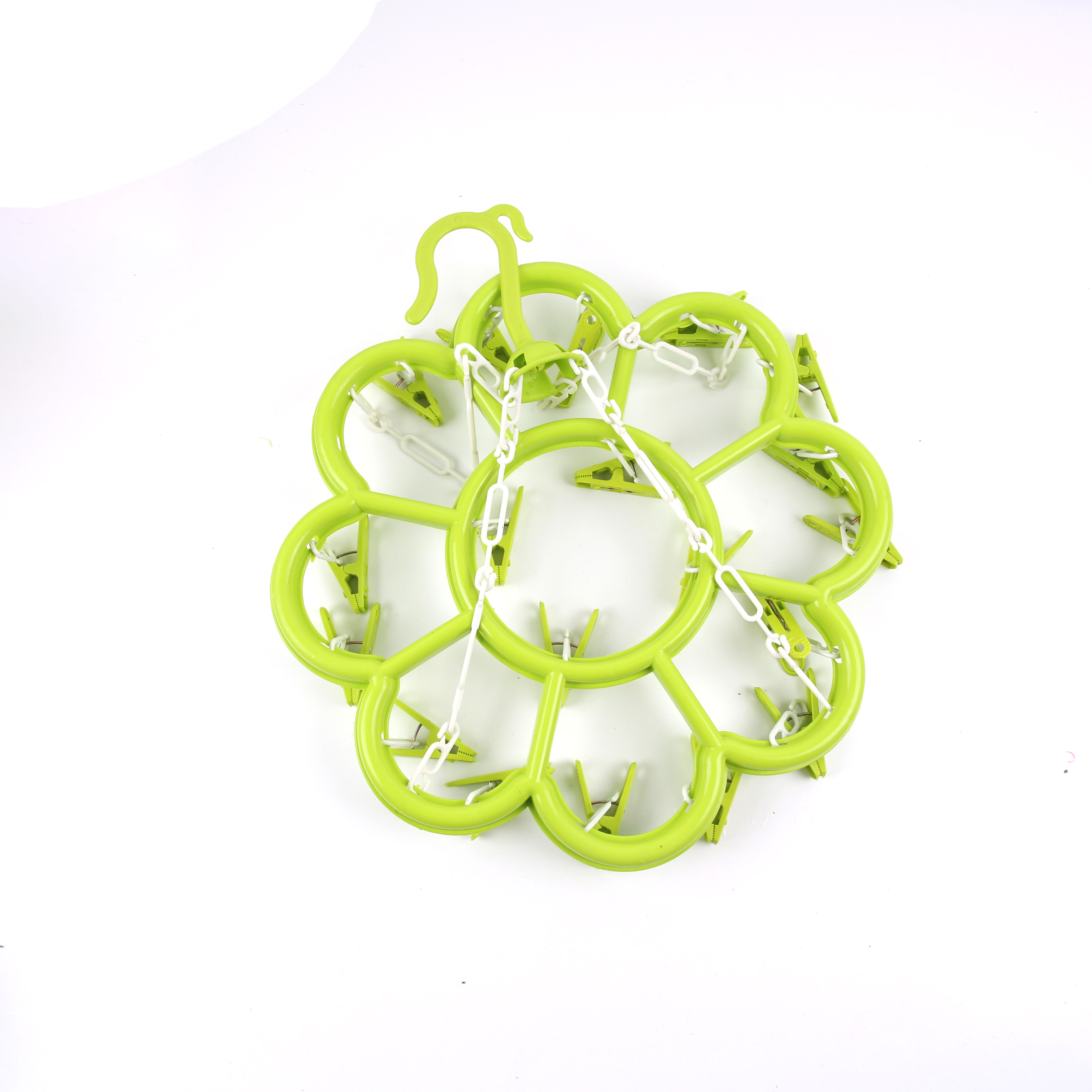 塑料防风衣架多夹子晒袜子衣架12夹多功能晾晒衣架家用额外夹子架批发