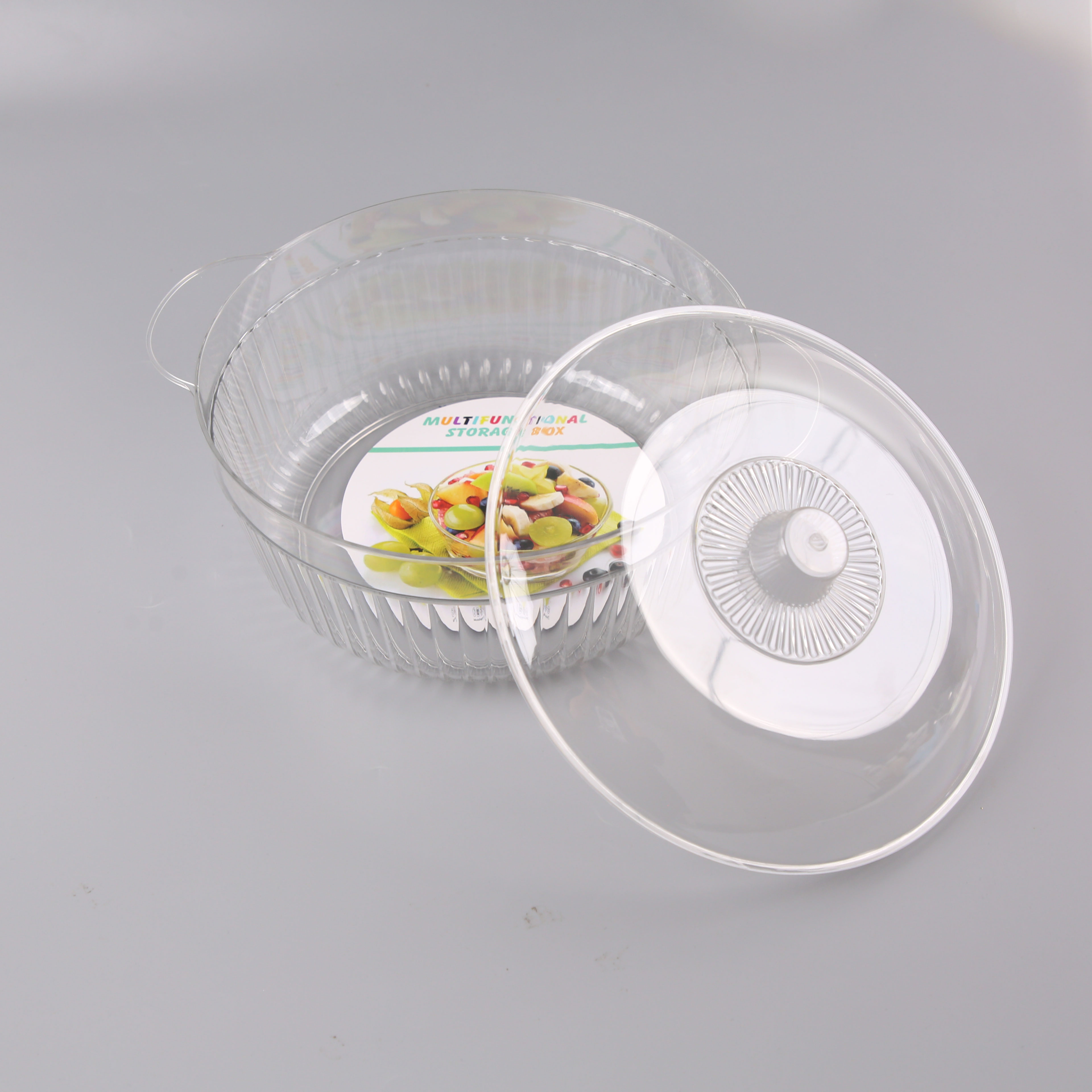 果盘塑料轻奢PET水果盘家用零食盘收纳盒透明耐摔水1晶盘现货代发详情3