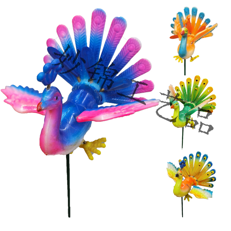 3D立体彩色塑料 4寸孔雀花园插件创意家居背景装饰工艺品装饰品