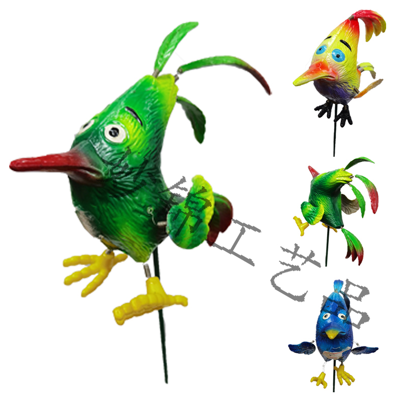 3D立体彩色塑料 4寸三尾鸟花园插件创意家居背景装饰工艺品装饰品