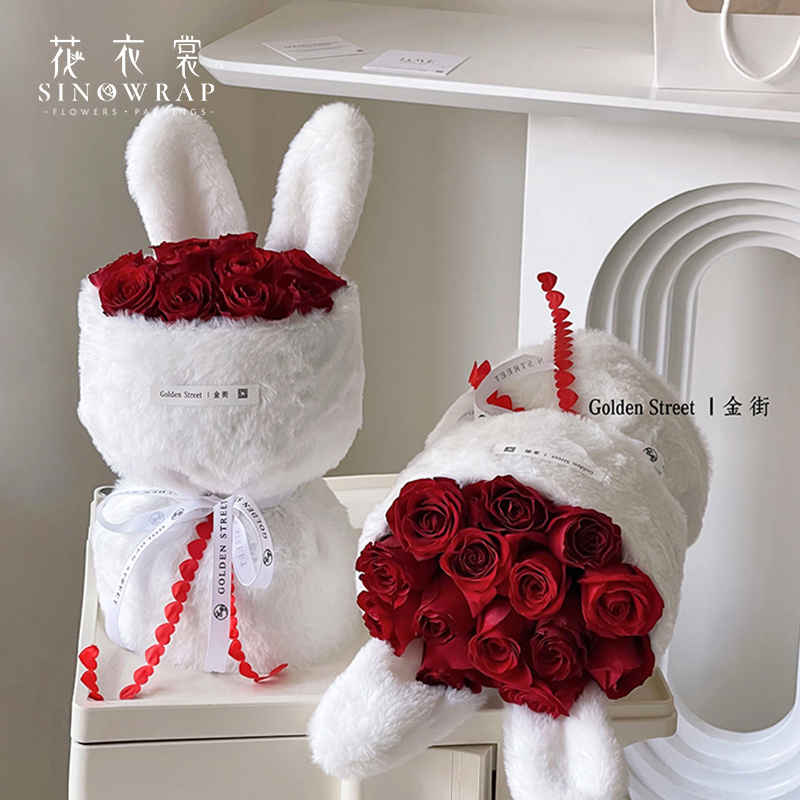 花衣裳新品/毛绒布/兔耳朵细节图