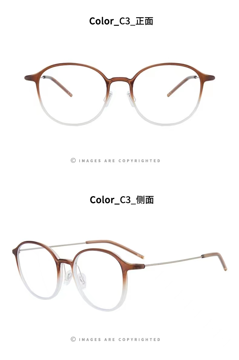 Anti-blue light round-framed retro glasses for both men and women are in large stock. Made of TR90 material, ultra-clear detail image 4