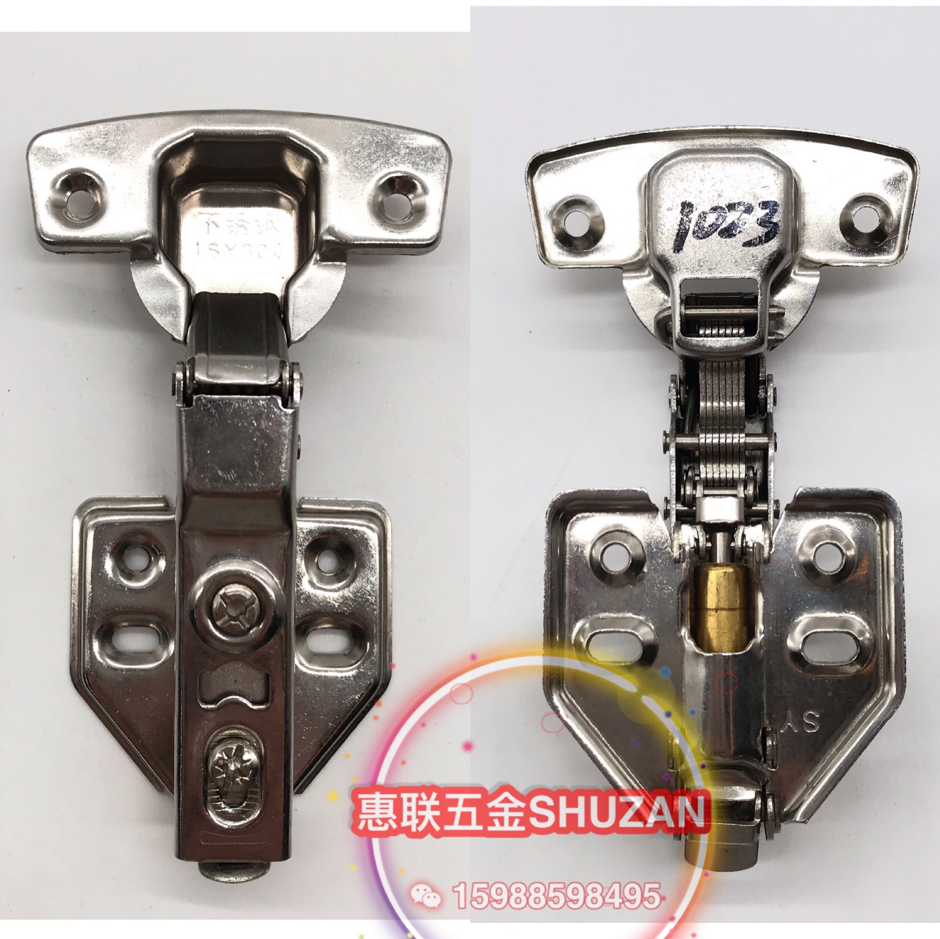 Shuzan hydraulic hinges, stainless steel door hinges, 3 hydraulic buffer damping hinges, cabinet and coffee table cabinet hinges, hardware accessories Application Scenario