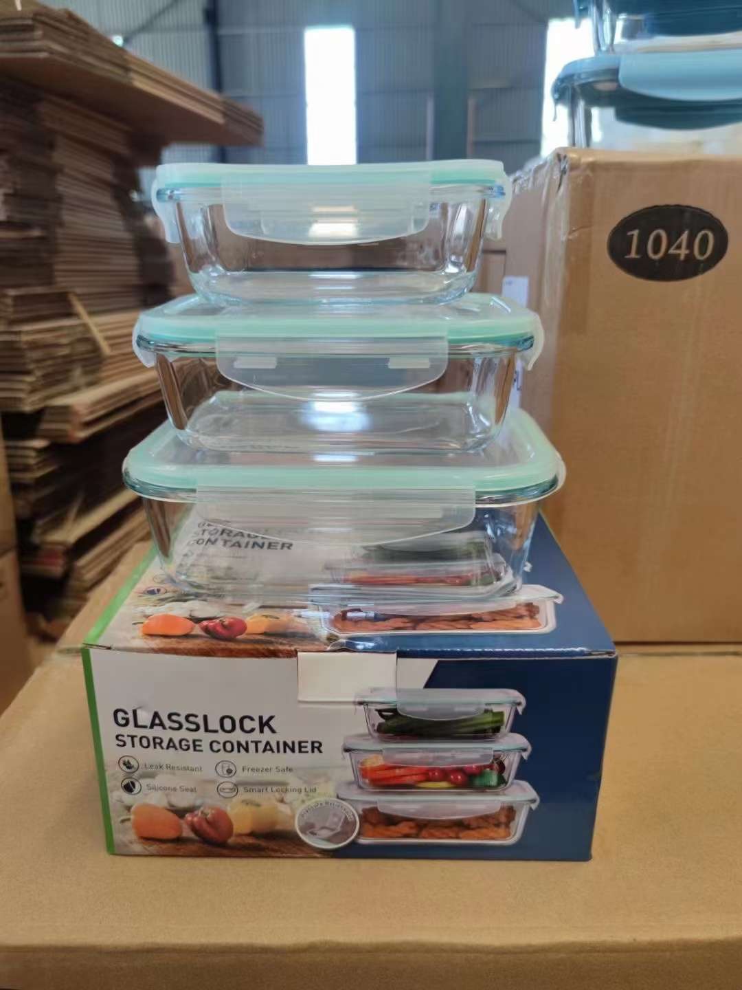 Three-Piece Glass Fresh-Keeping Box Color Box Package 370+640+1040 Application Scenario