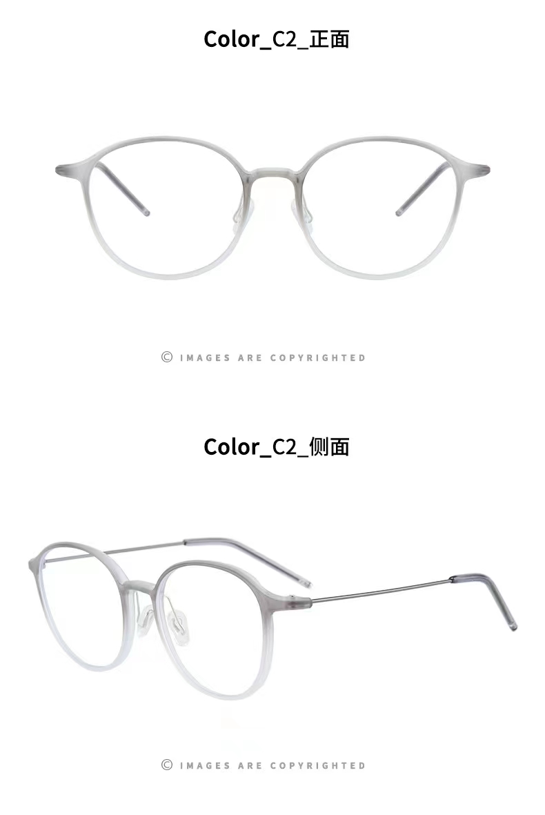 Anti-blue light round-framed retro glasses for both men and women are in large stock. Made of TR90 material, ultra-clear detail image 3