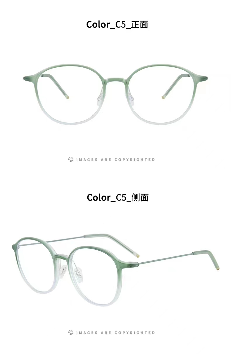 Anti-blue light round-framed retro glasses for both men and women are in large stock. Made of TR90 material, ultra-clear detail image 6