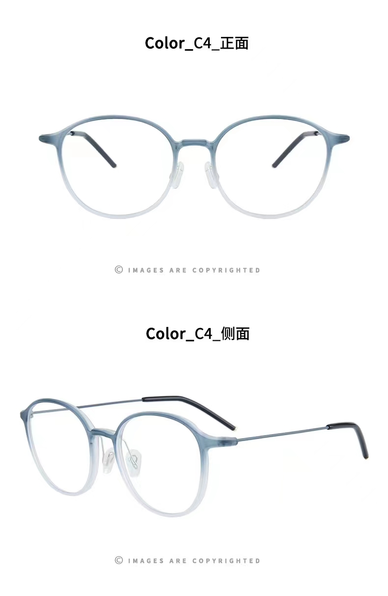 Anti-blue light round-framed retro glasses for both men and women are in large stock. Made of TR90 material, ultra-clear detail image 5