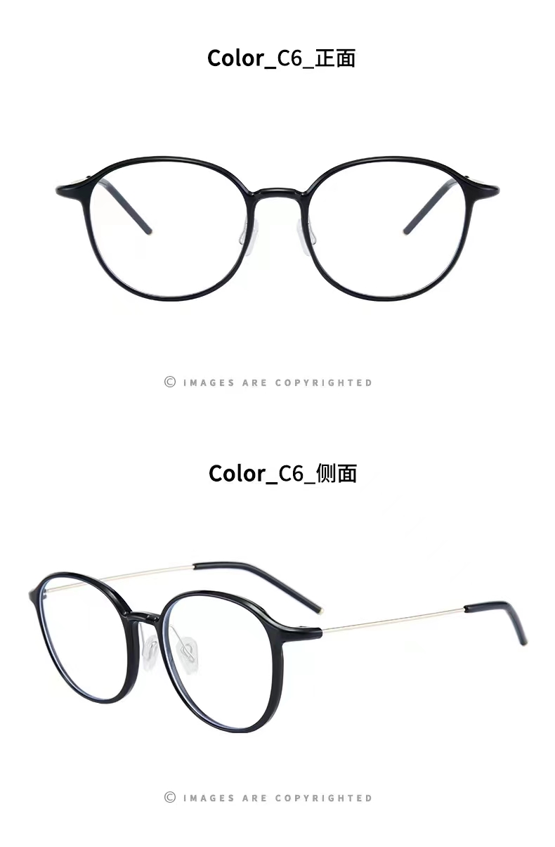 Anti-blue light round-framed retro glasses for both men and women are in large stock. Made of TR90 material, ultra-clear detail image 7